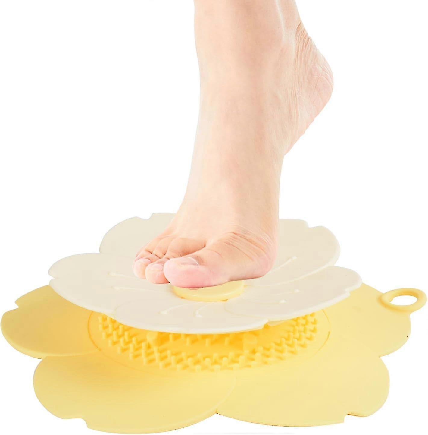 ماسك شعر استنزاف الدش ، مصفاة حوض سيليكون 6.49-6.88 بوصة ، غطاء حوض استحمام 2 في 1 - أصفر