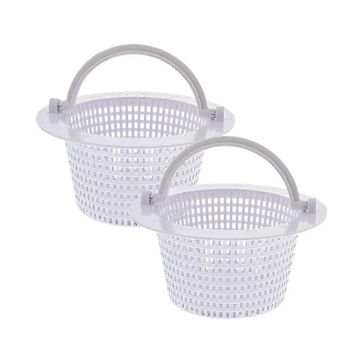 Swimming Pool Skimmer Replacement Basket with Handle, 2 Pack - Above Ground Pool Thru-Wall Skimmer