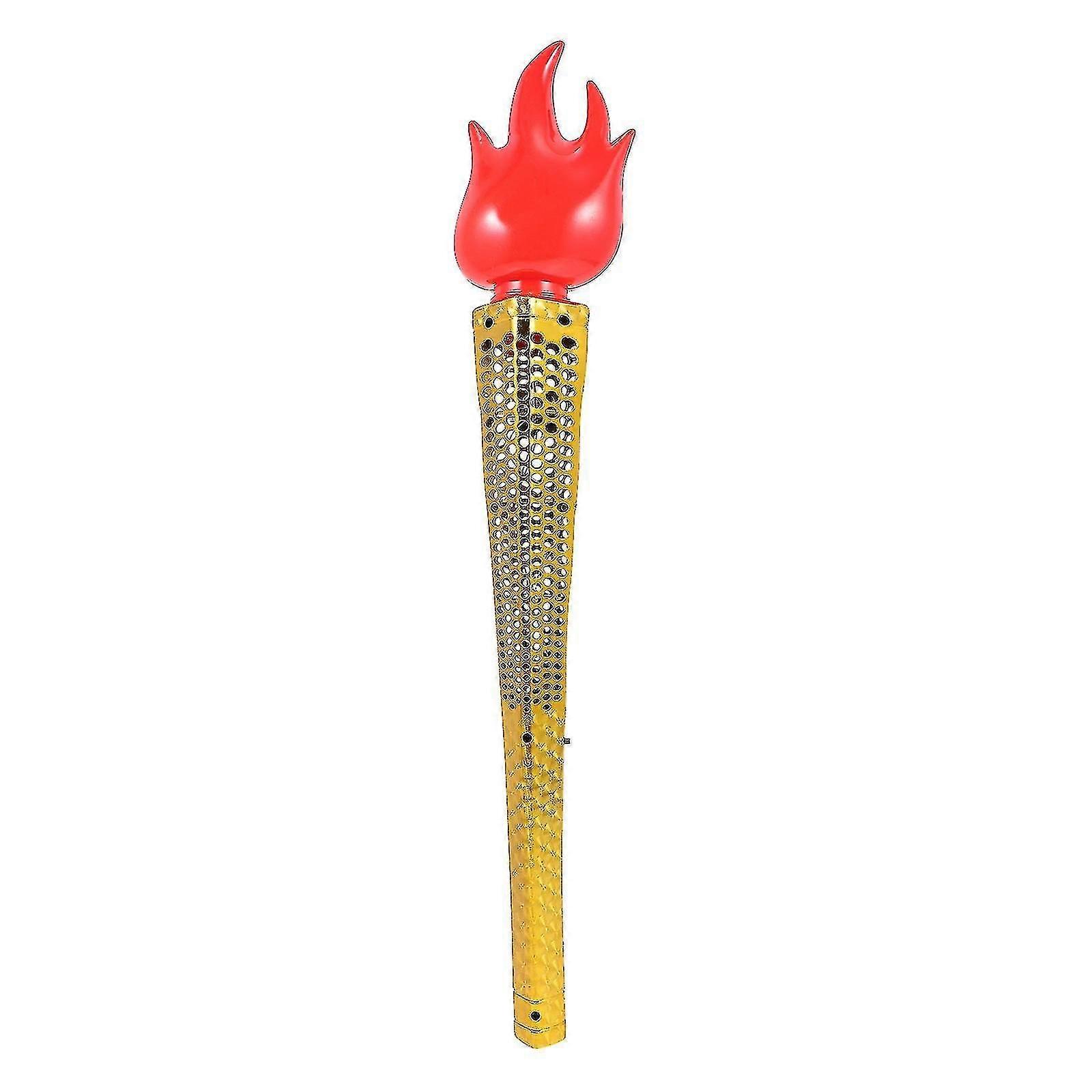 Inflatable Simulation Flame Torch Toy, Decorative Plastic Fire Torch for Parties Camping Outdoor Decor
