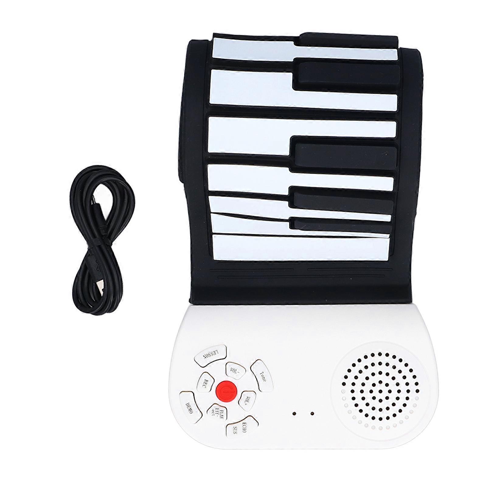 49 Keys Hand Roll Up Piano USB Charging Electric Foldable Piano Keyboard for Kids Beginners Learning