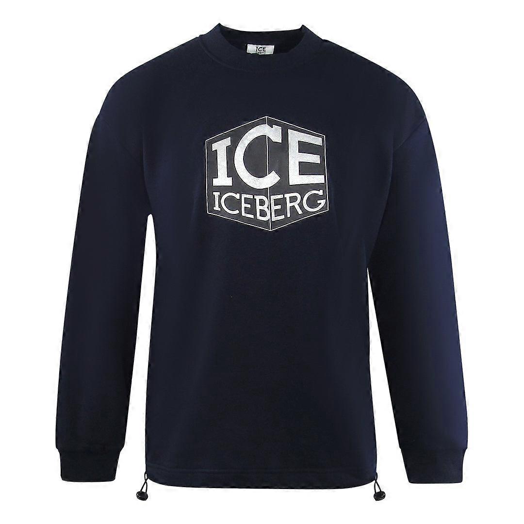 Ice Iceberg Cubed Logo Navy Blue Sweatshirt