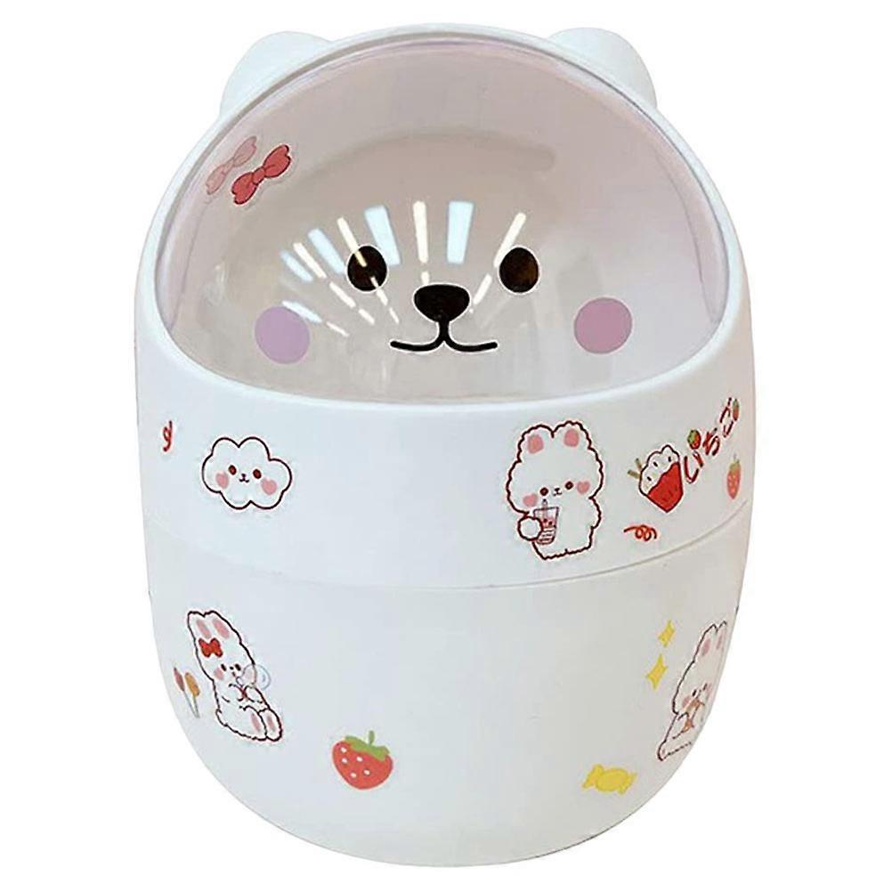Desktop Waste Container Nightstand Garbage Can Cartoon Pen Storage Holder