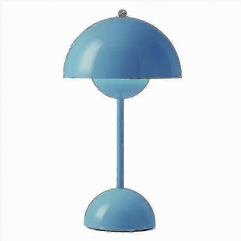 Nordic Mushroom Night Light - USB Rechargeable LED Lamp for Bedroom, Desk - Sky Blue