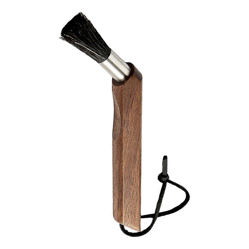 Coffee Machine Brush Cleaner, Walnut Handle for Shock Resistance, Curved for Deep Cleaning