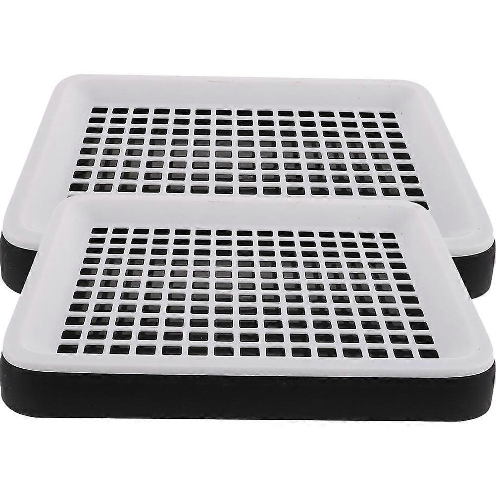 Small Pet Litter Box with Leak Proof Design, 2pcs Rabbit Toilet Pan for Bunny, Guinea Pig, Hamster, and Puppy Odor Control Potty Tray for Indoor