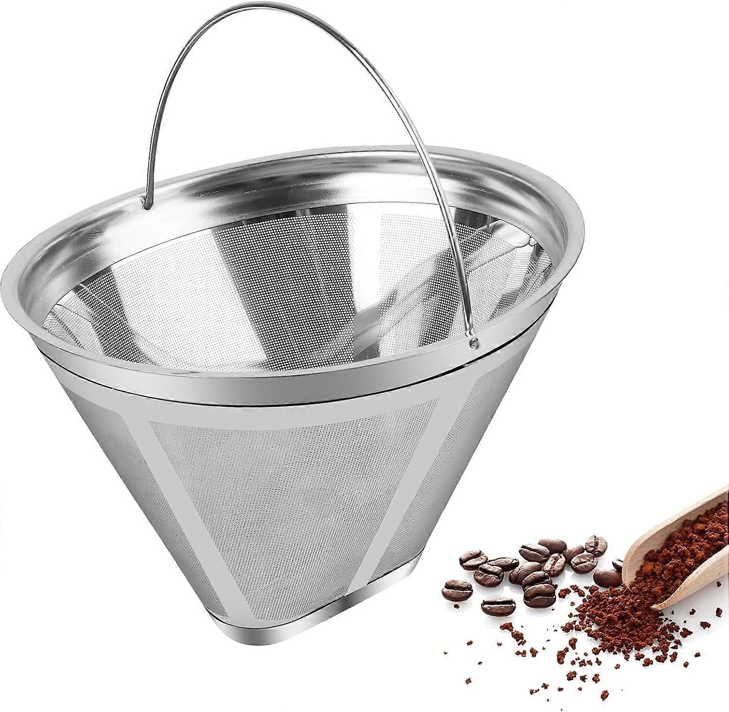 Reusable Coffee Filter Size 4, Stainless Steel Coffee Filter for Makin