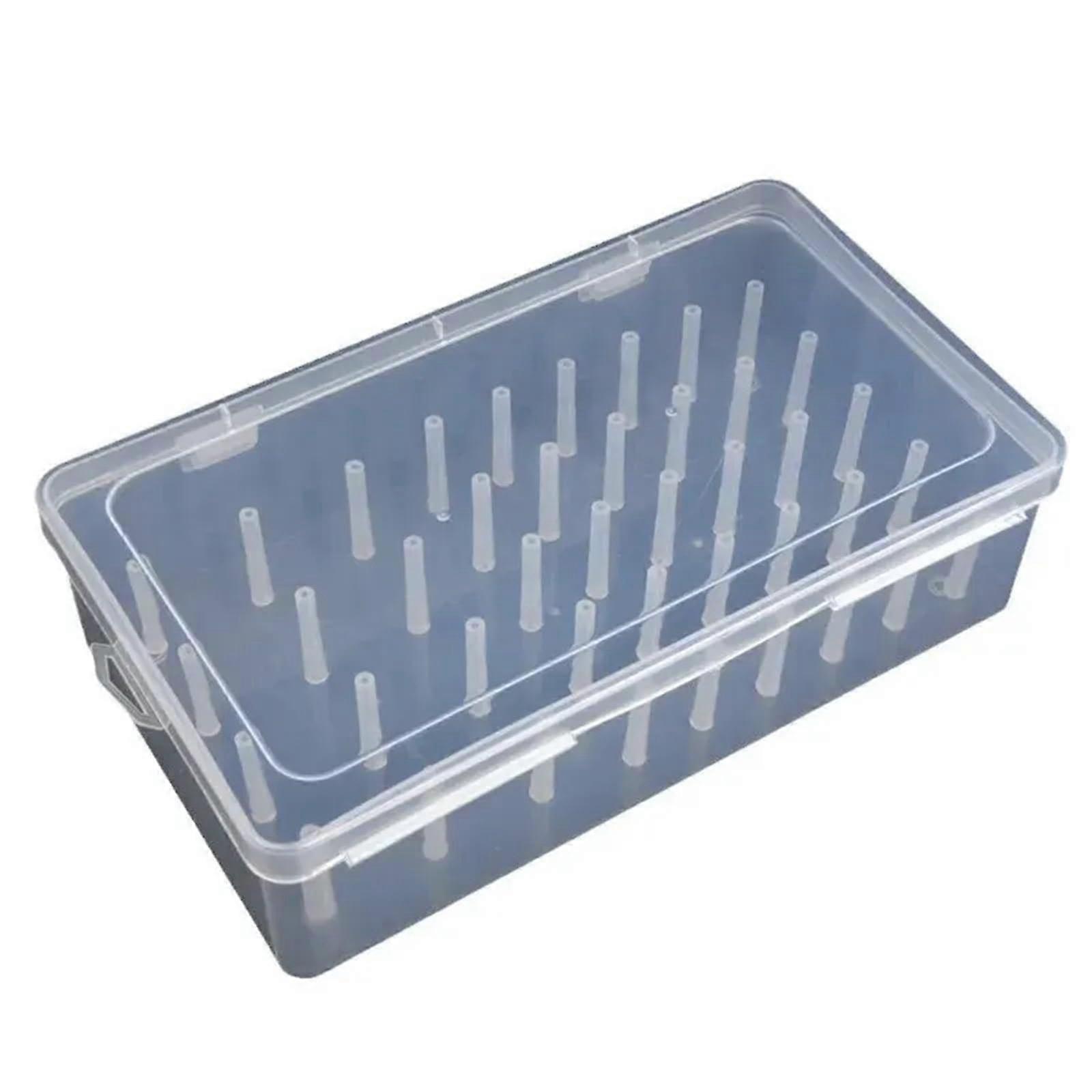 Sewing Box 42 Spool Capacity Transparent Thread Storage Organizer for Needles and Accessories Carry Bag Container