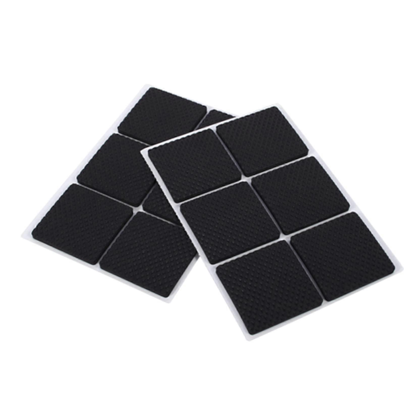 Self Adhesive Floor Protectors Pack of 12 Black Non Slip TRP Rubber Self Adhesive Surface For Furniture Sofa Table Chair