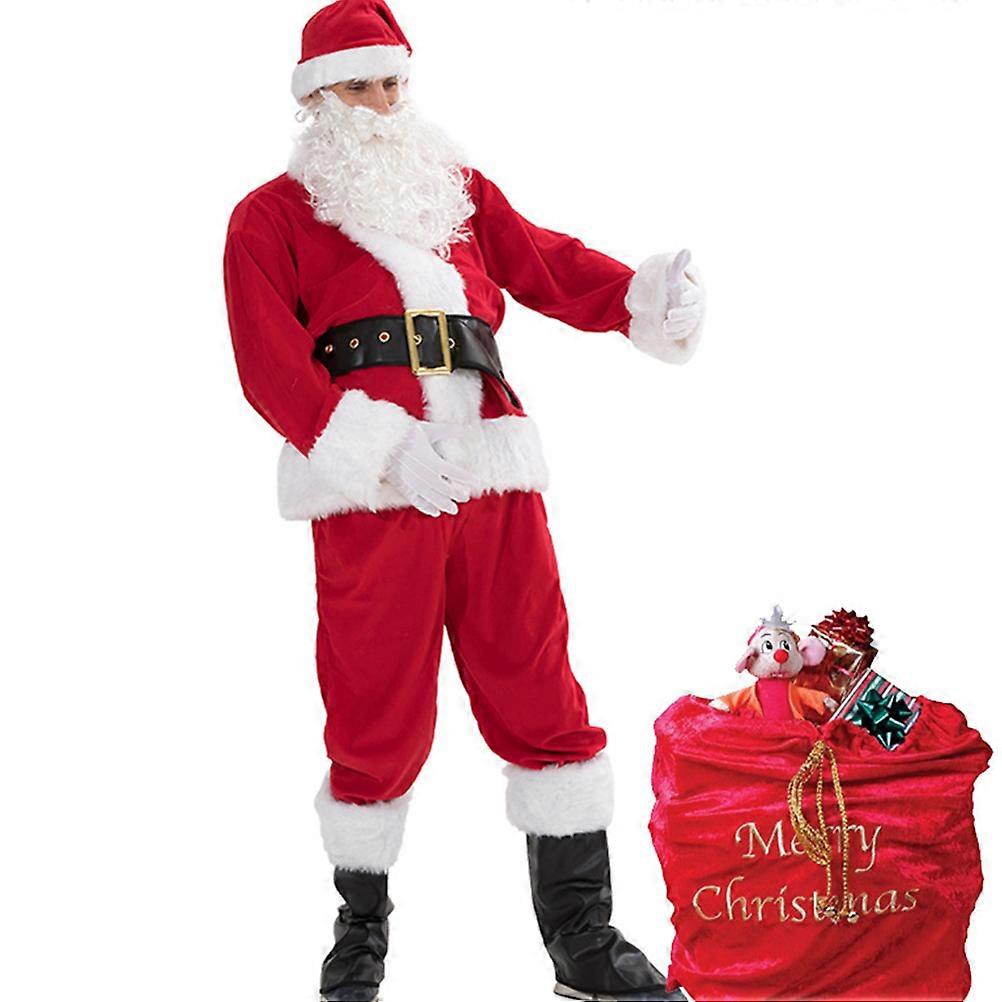 Burlap Sack Adorable Red Santa Claus Bag Large Christmas Candy present Pouch Sack Home Decor 89x75x1cm 1Set