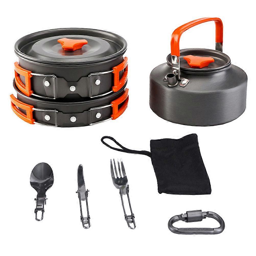 Durable Camping Cookware Set High Temperature Resistance Portable Accessories for BBQ Hiking 1Set