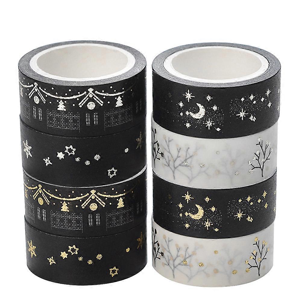 Diy Scrapbooking Stickers Creative Decorative Package Tapes Assorted Color 8Pcs For
