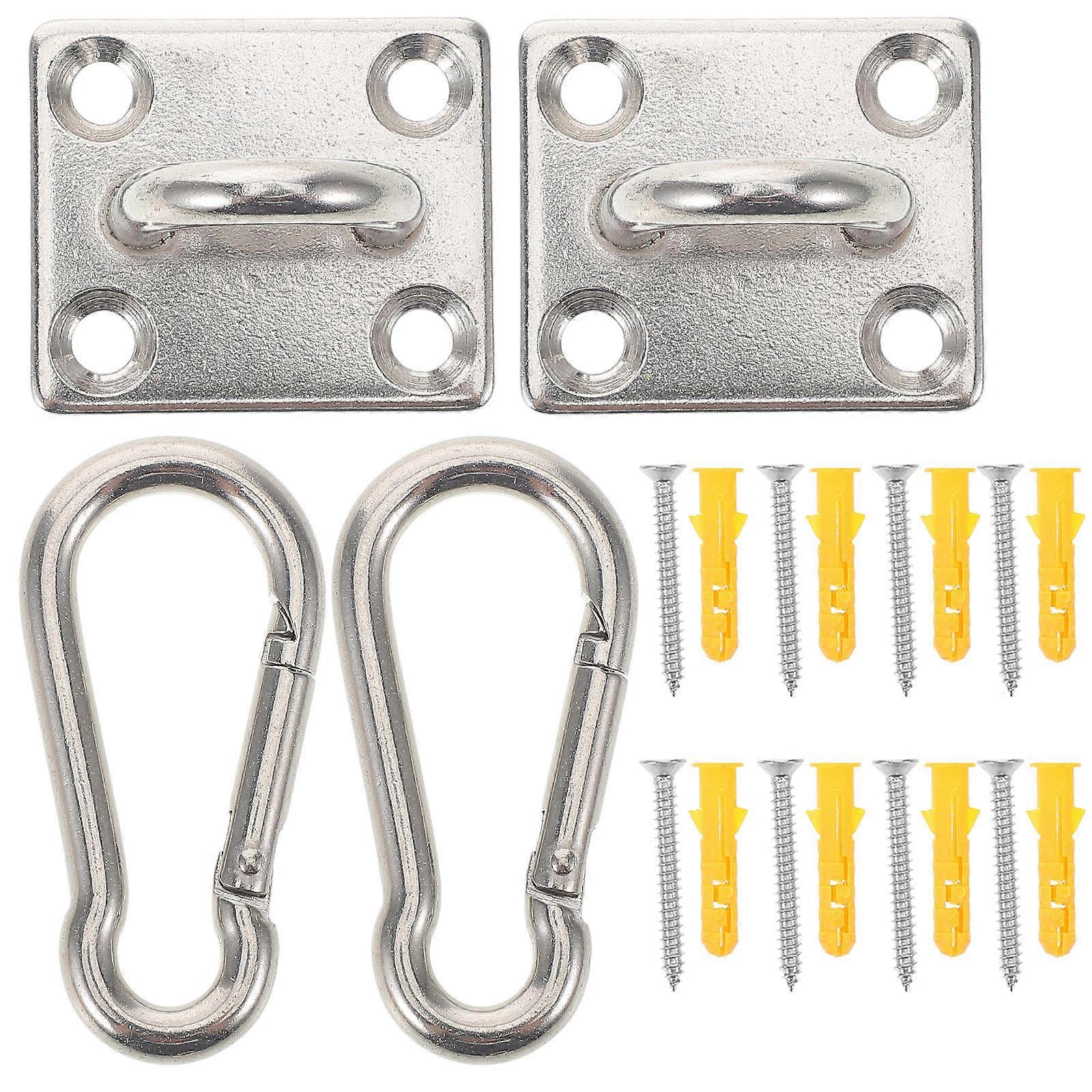 Stainless Steel Ceiling Hooks Pad Eye Plate Hooks Dock Use Versatile Accessory Square 1Set