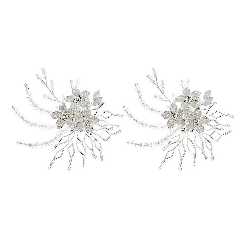 Crystal Rhinestone Shoe Clips Decorative Flower Shape Parties Shoes 8.5X8CM Easy to Install and Remove 1 Pair