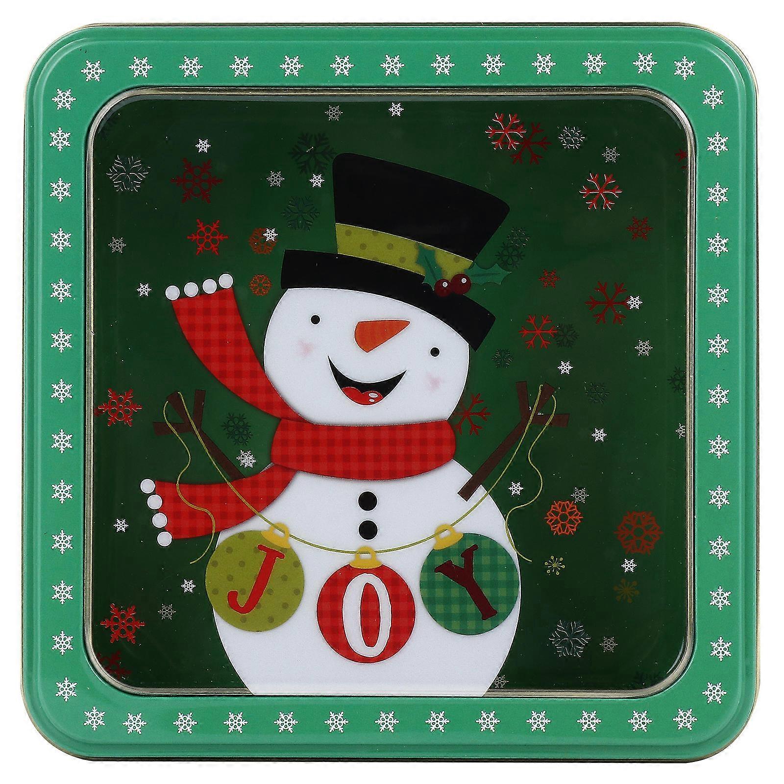 Square Transparent Tinplate Christmas Candy Wrapping Box for Cookies and Desserts – Lightweight Portable Storage Container for Holiday Party Favors