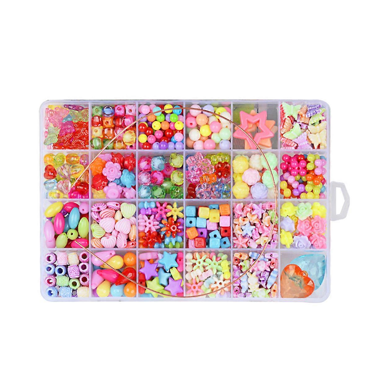 Jewellery Beads For Kids Diy Acrylic Beads Toys Mixed Color Style 02 Various Shapes Craft Making present Giving 7.7x5.1x1.0in 1 Set