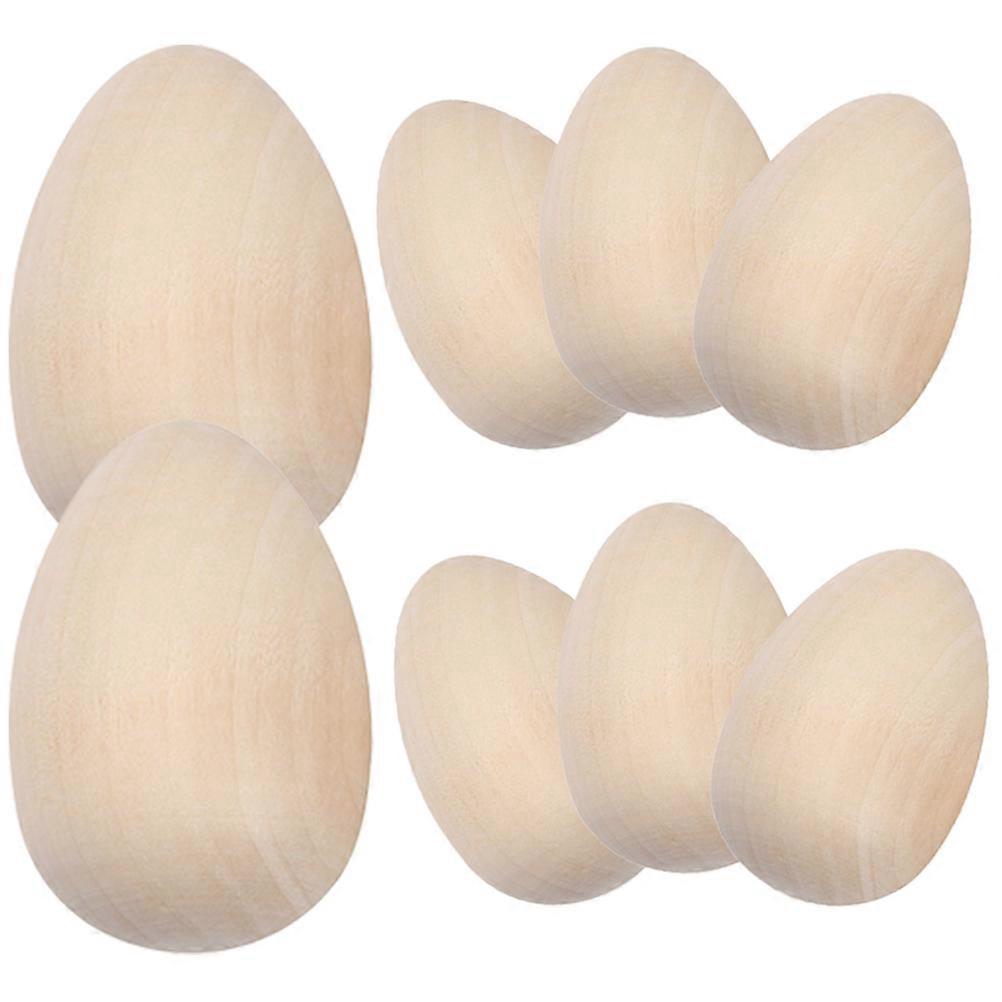 20pcs Light Yellow Wooden Eggs for DIY Crafts and Easter Decoration, Durable and Reusable Wood
