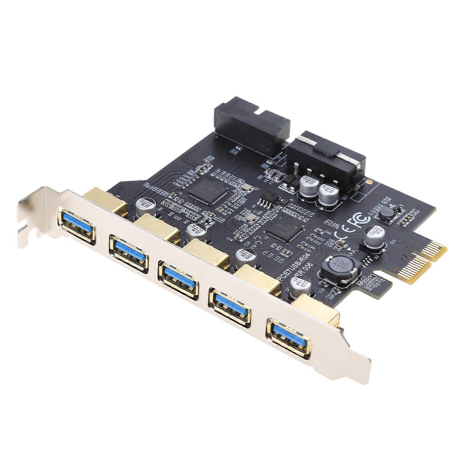 Superspeed 7 Ports PCI-E to USB 3.0 Expansion Card with 19-Pin SATA Power Connector - PCI for Express(PCIe) Expansion Ca