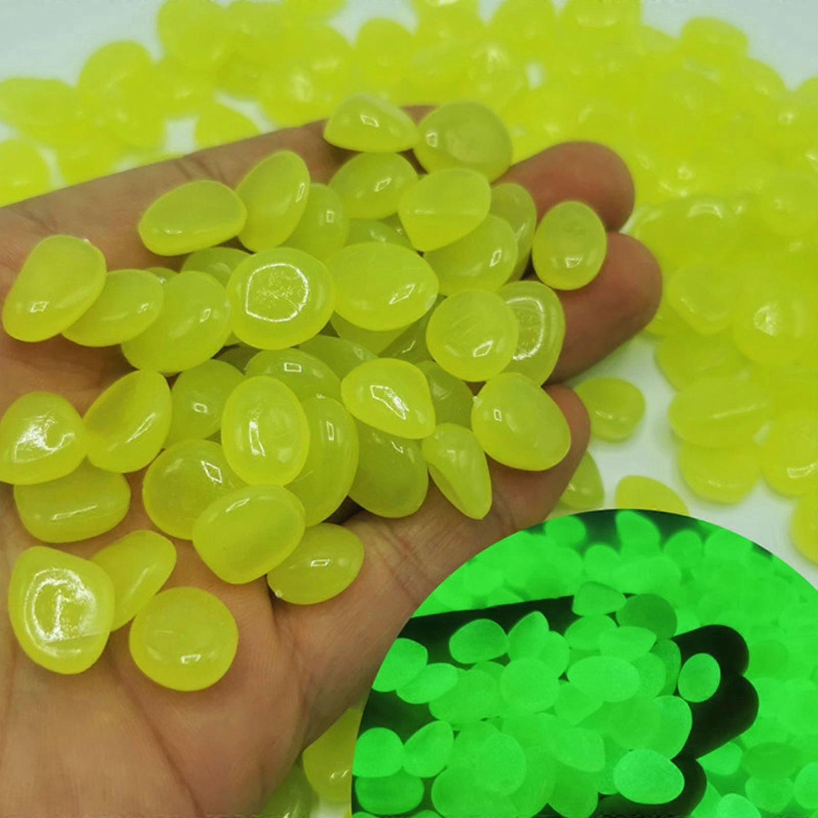 Glow In The Dark Garden Pebbles Stones Rock For Yard And Walkways Decor Fairys Garden Decorative Luminous Stones 300pcs Shi Minghuang