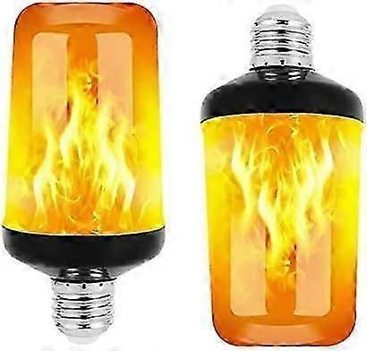 LED Flame Effect Light Bulb - 2PCS E27 Flame Bulb Gravity Sensing 4 Light Modes