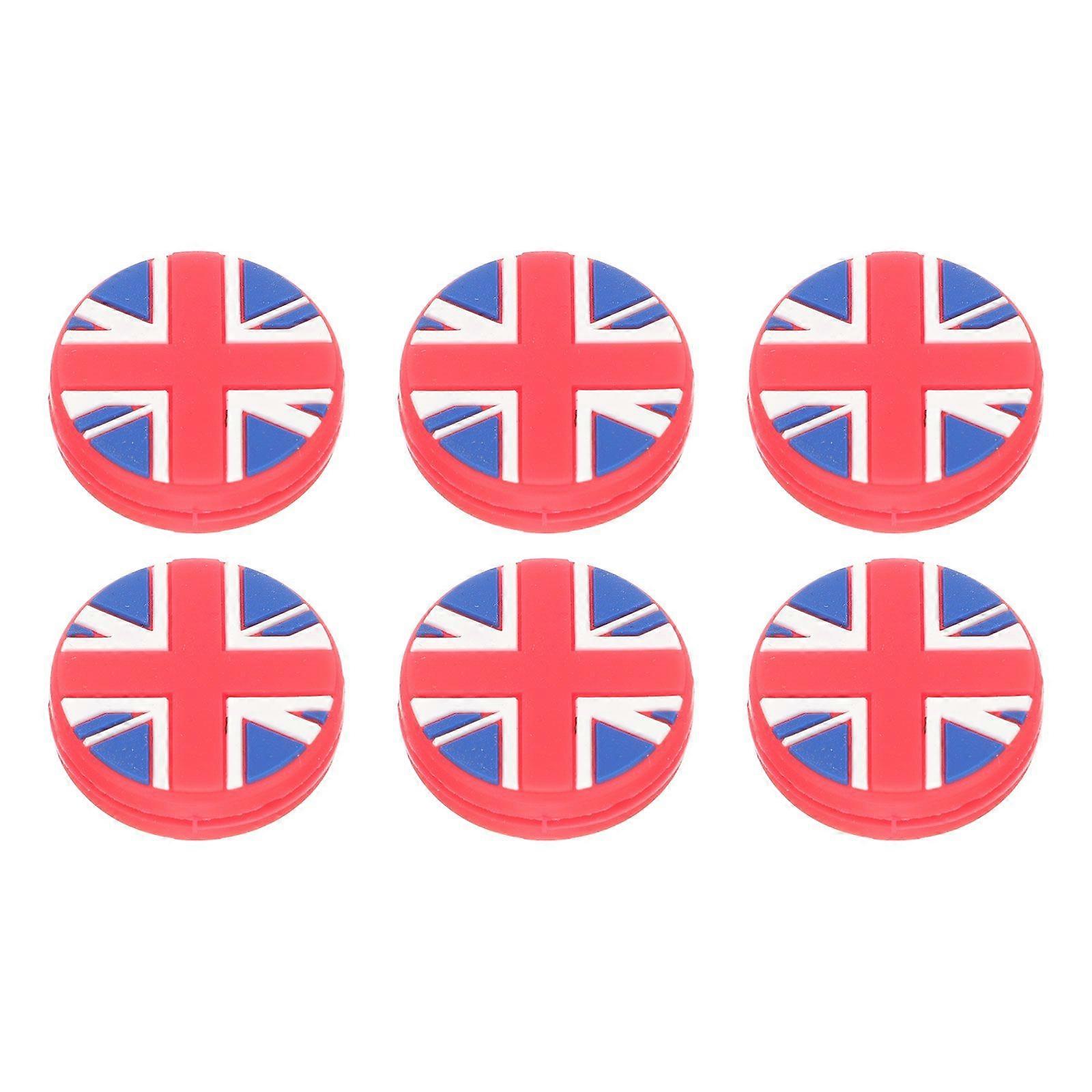 6pcs Racket Vibration Dampeners National Flag Designed Tennis Racket Shocking Absorbers