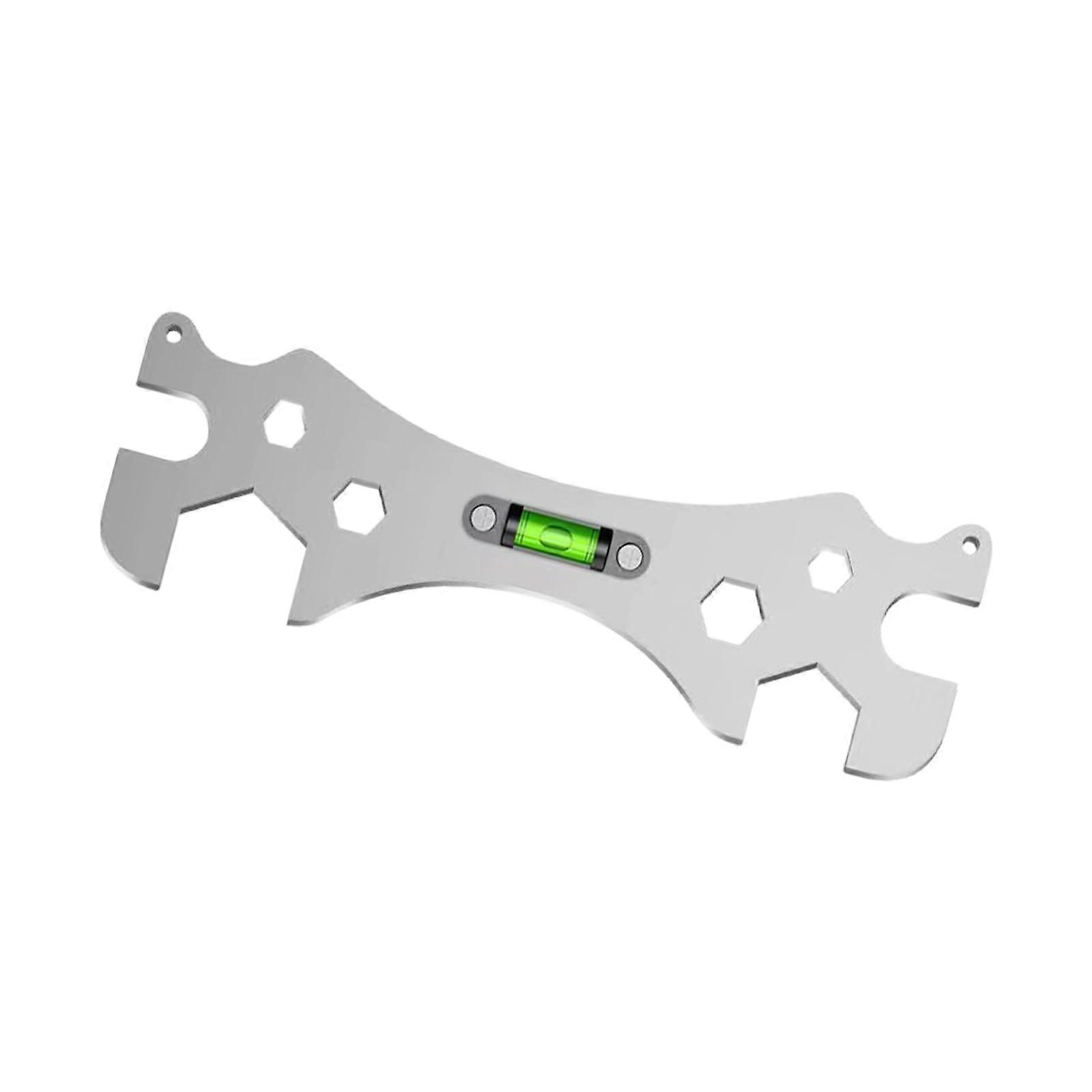 Multifunctional stainless steel key wrench for shower faucet tallation with hexagonal screw compatibility.