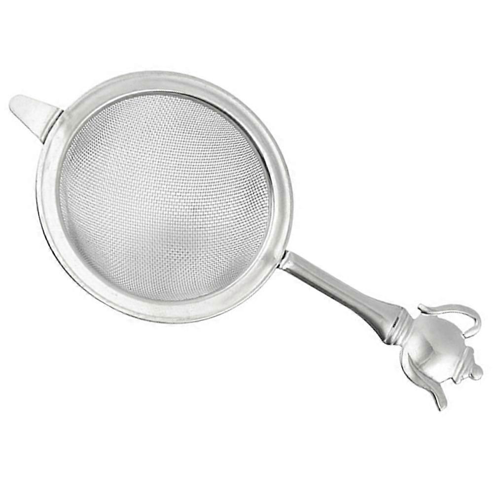Portable Metal Tea Strainer with Handle, Fine Mesh Filter for Loose Tea Leaves, Heat Resistant Household Infuser for Home and Office Use