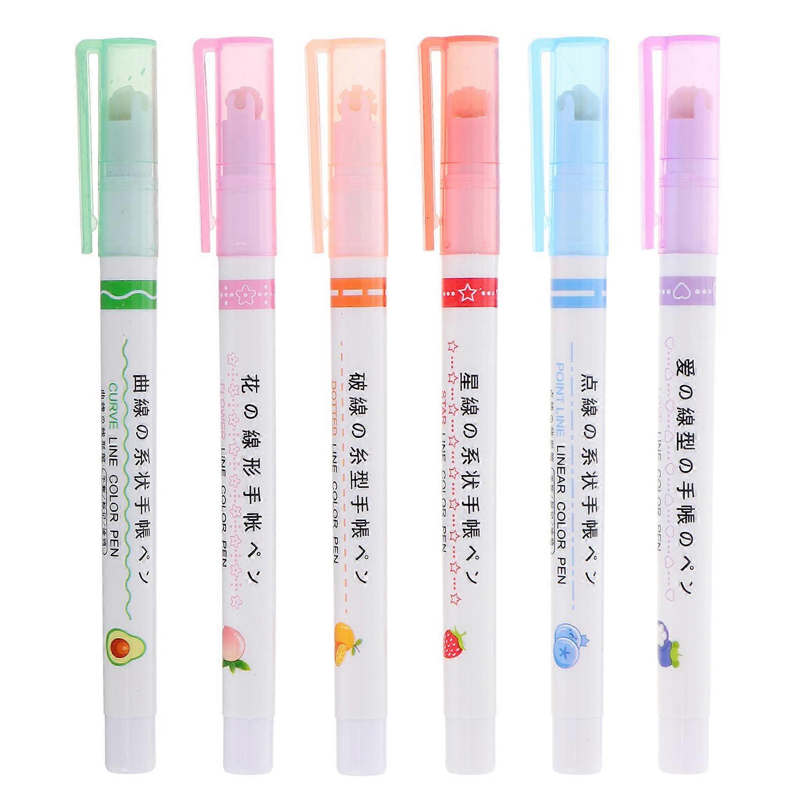 Retractable Highlighters Assorted Colors Soft Tip 6Pcs