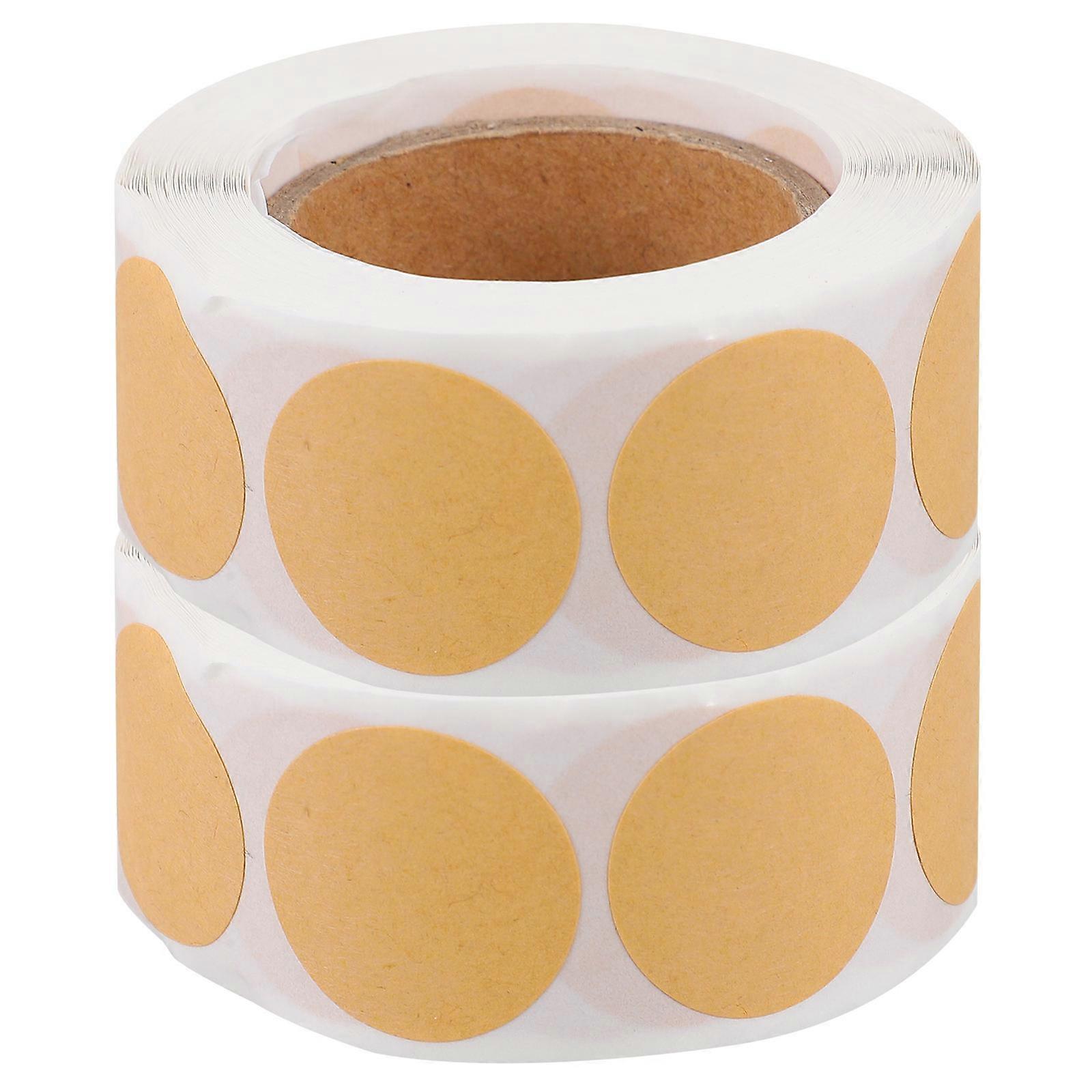 Brown Kraft Label Sticker Baking Labeling Self-Adhesive Present Wrapping 2 Rolls
