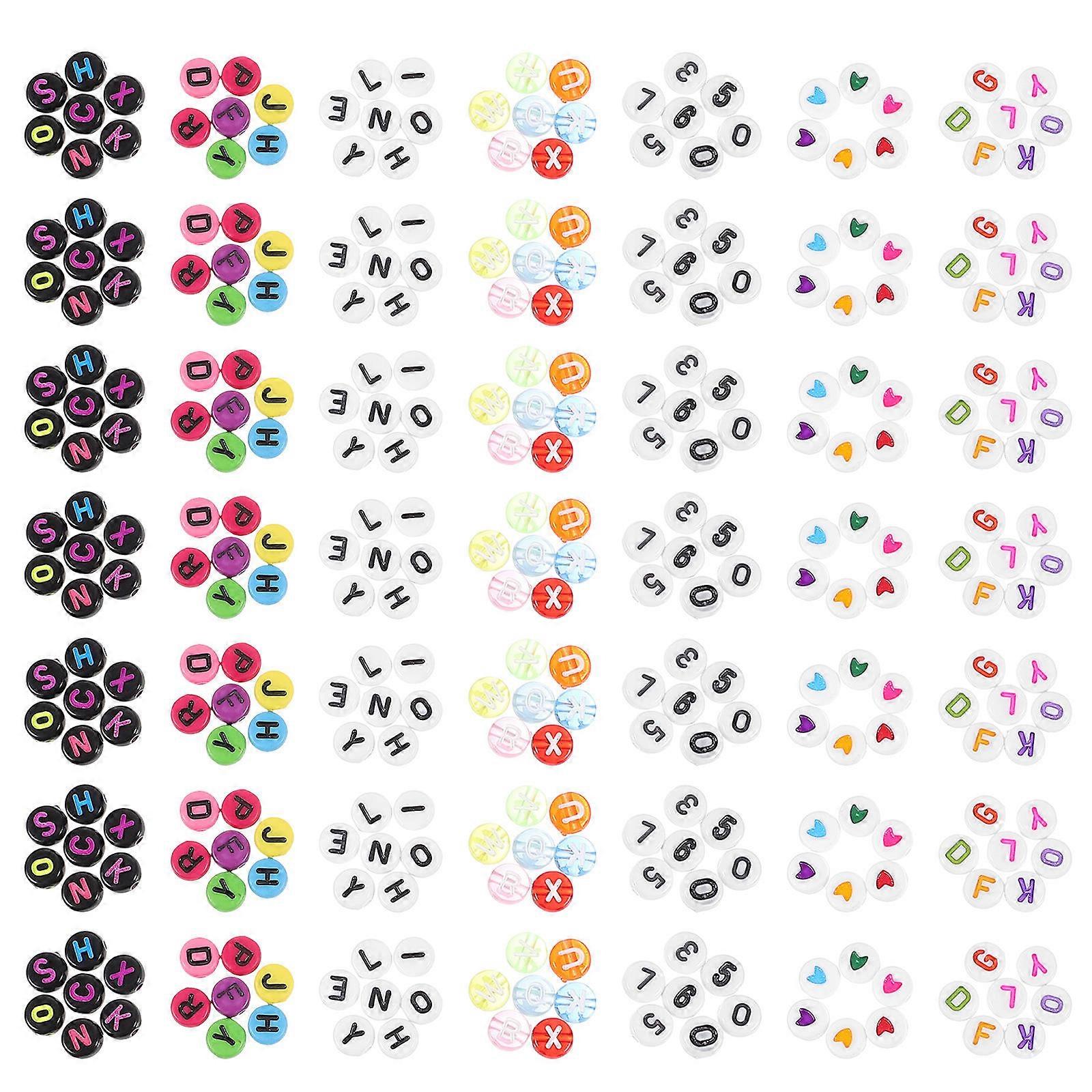 Friendship Bracelet Letter Beads Acrylic Jewelry Components Craft Projects Assorted Color 0.70X0.70X0.40CM Diy Jewelry Making 1350Pcs