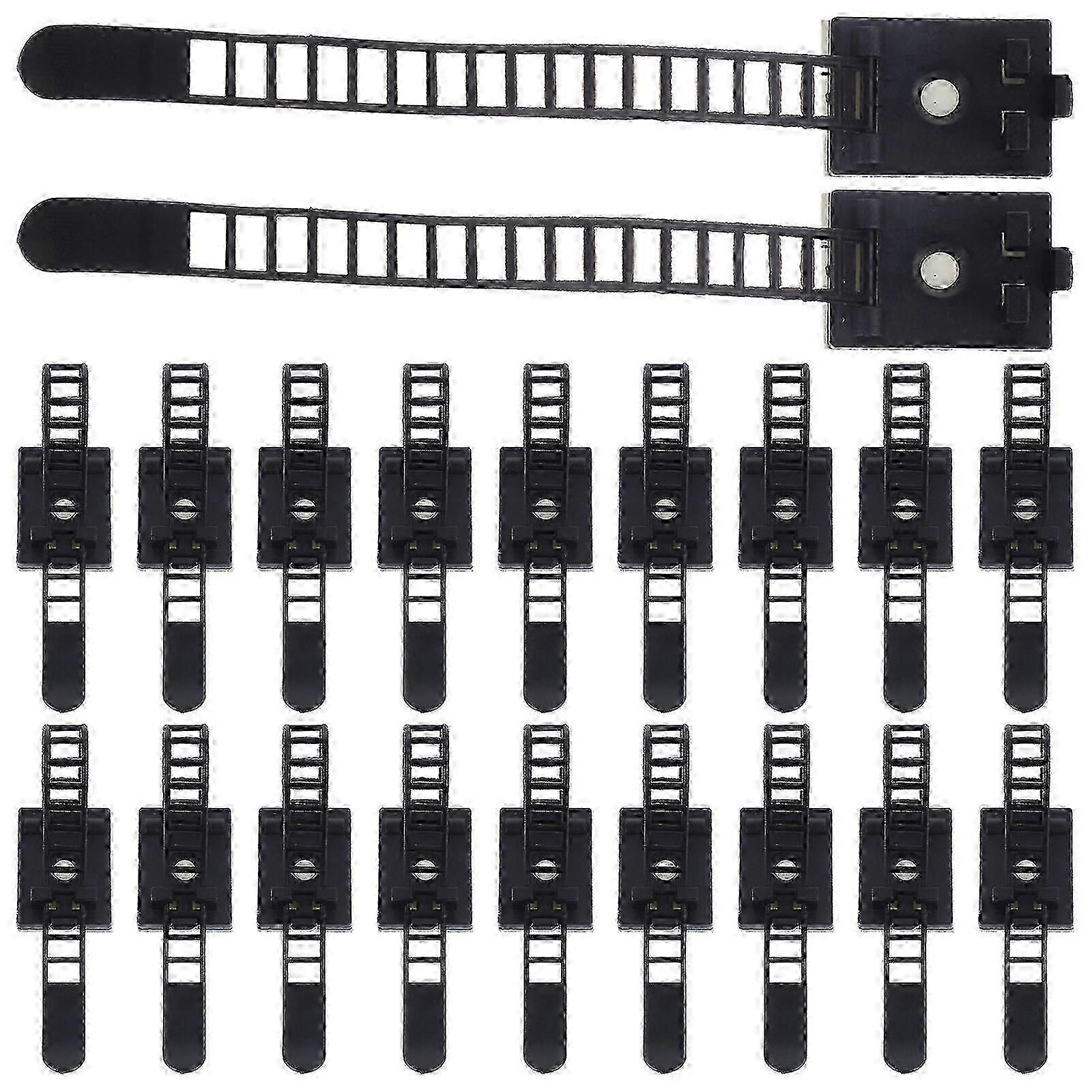 25 pcs Cable Zip Ties Desk Wire Organizer Adhesive Wire Clips Adjustable Cable Ties