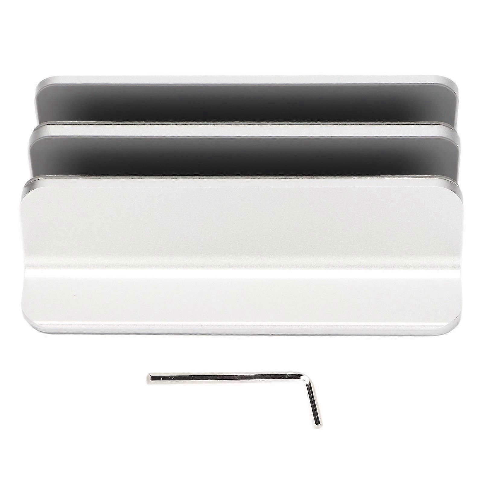 Vertical Laptop Holder with 2 Slots - Adjustable Aluminum Alloy Stand for Home Office, Desktop, Tablet, and Notebook Use