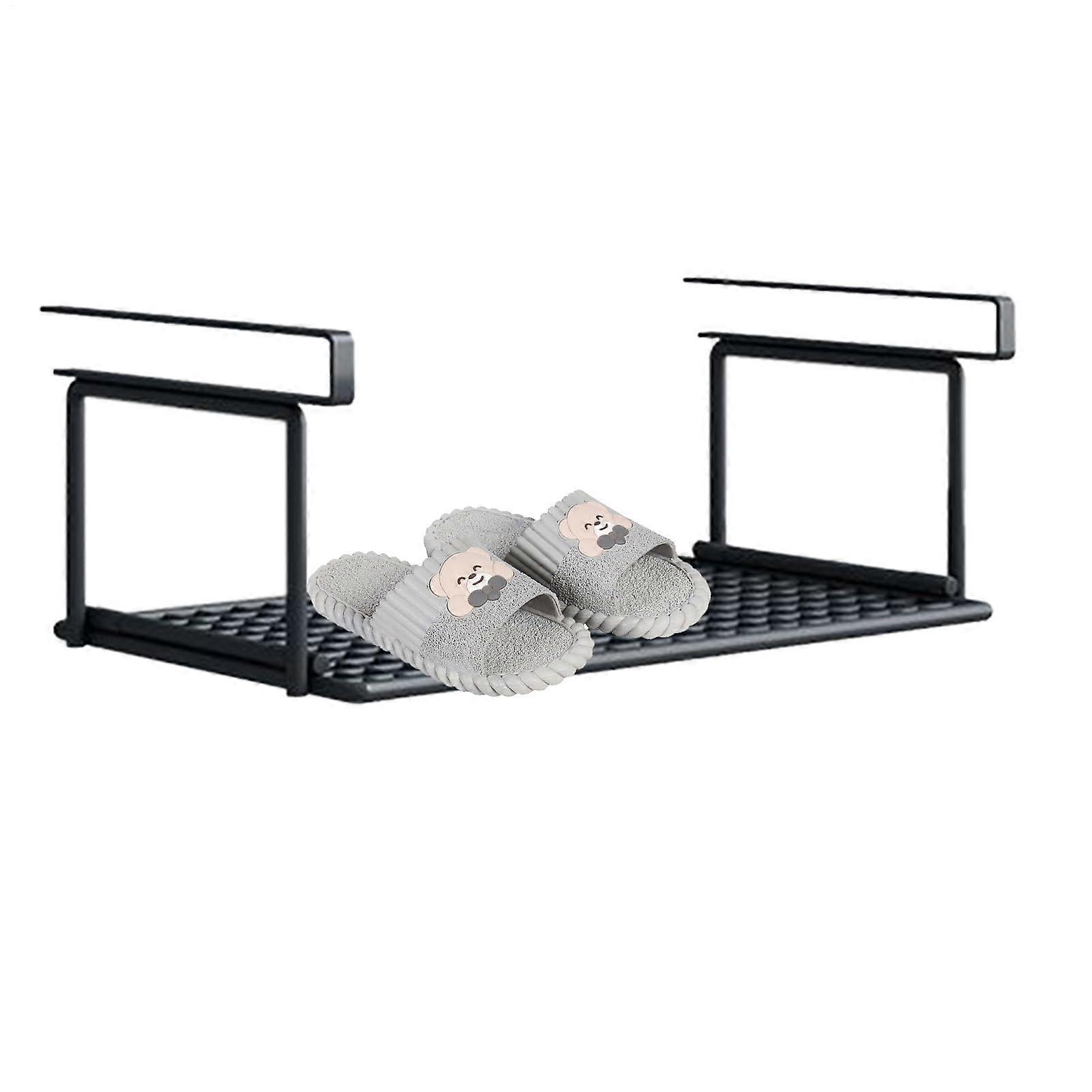 Expandable Shoe Storage Shelf Adjustable Organizer, Under Cabinet Shelf Black, 32cm