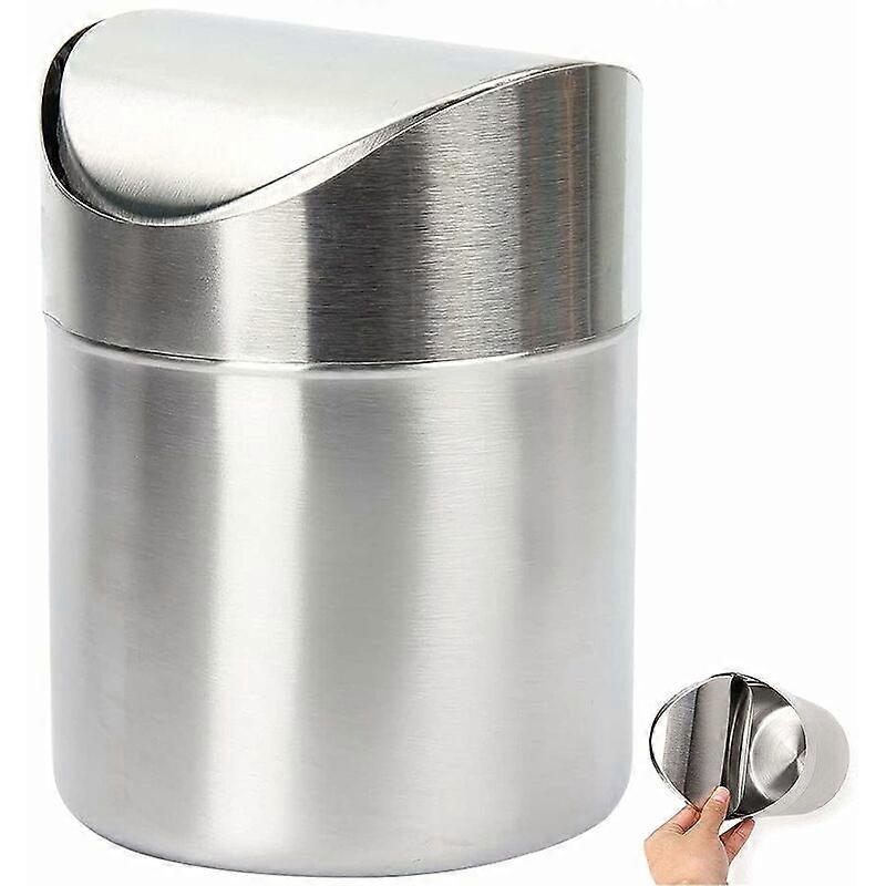 Mini Countertop Trash Can Stainless Steel Mini Trash Can Without Lid Suitable for Dining Table, Desk and Dressing Table