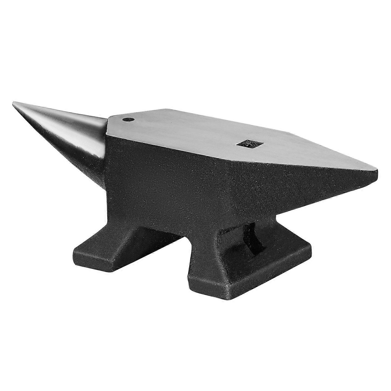 Single Horn Anvil, 22Lbs Cast Steel Anvil, High Hardness Rugged Round Horn Anvil Blacksmith, Large Countertop and Stable Base, with Round and Square H