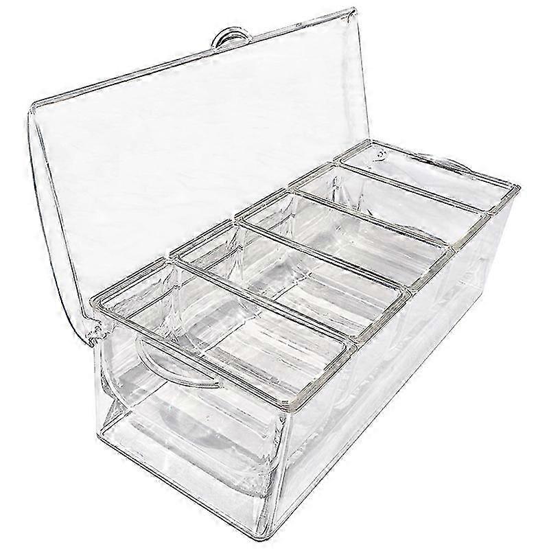 Ice Cold 5 Compartment Condiment Server Rack - Service Tray Container with 5 Removable Trays