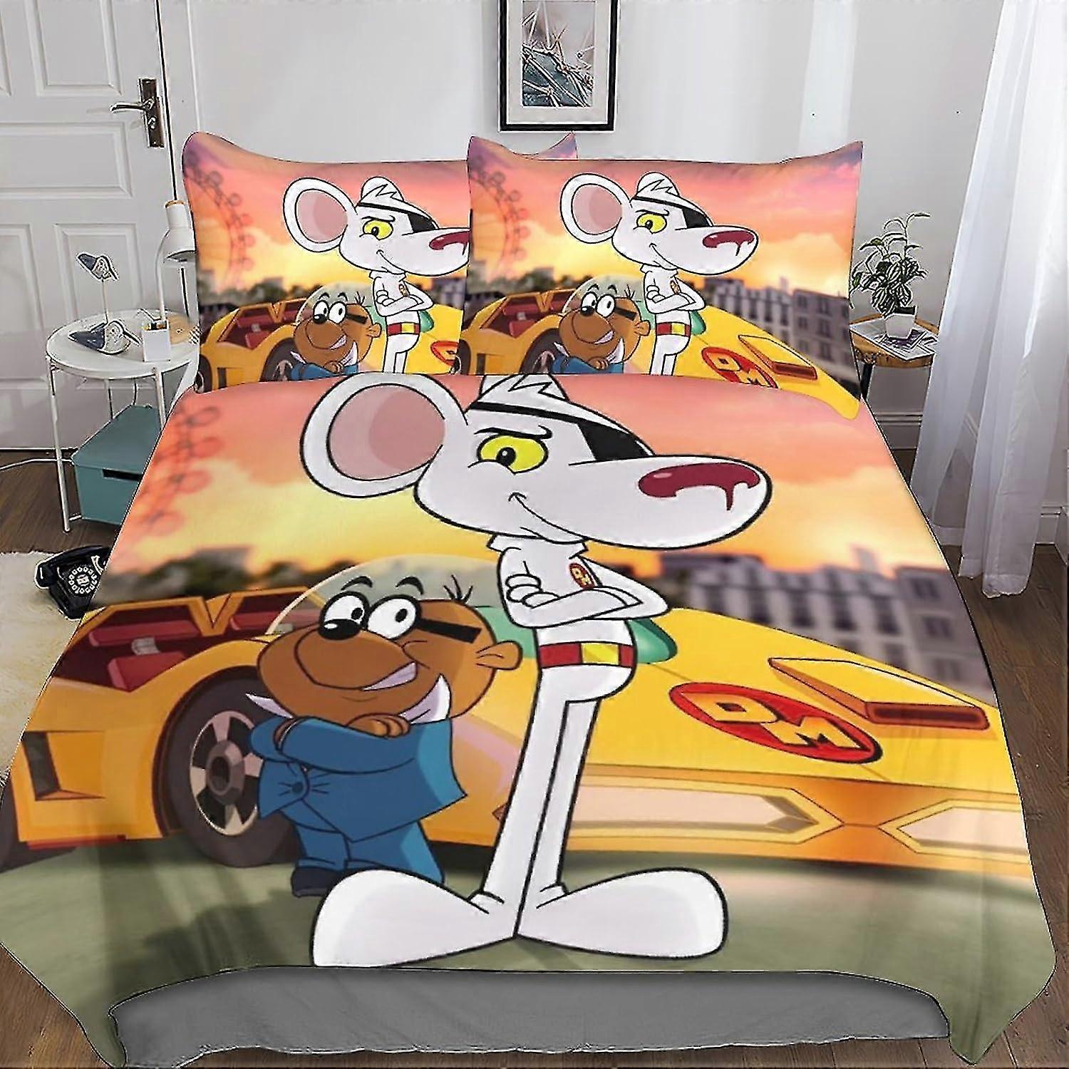 Conjunto de Capa 3D de Anime Fofo para Crianças Meninos Adolescentes, Conjunto de Cama de 3 Peças com Capas de Edredom e Fronhas Macias
