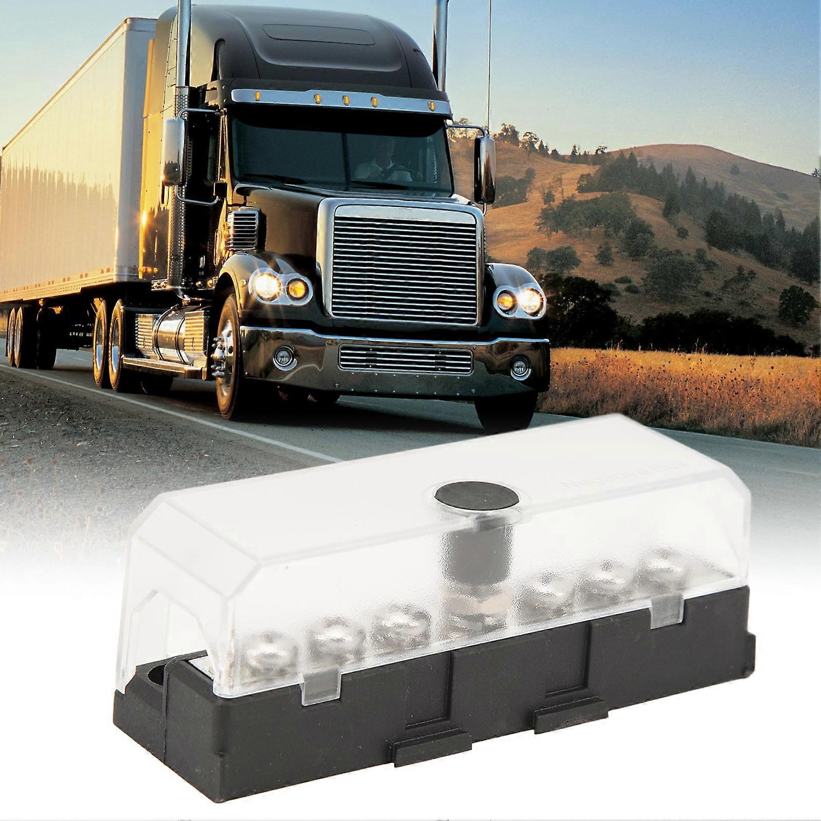 100A 32V 12 Terminal Power Distribution Block Terminal Bus Bar with Cover for 32V DC Trucks RVs Boats 