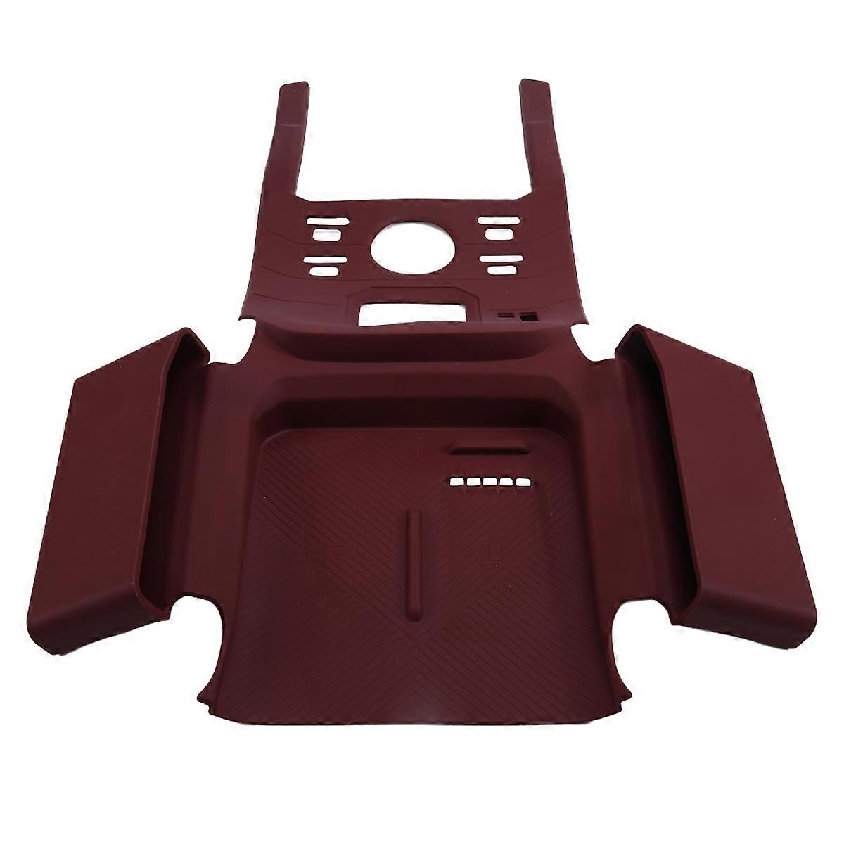 Fit for Jetour Travler T2 Central Control Gear Silicone Pad Storage Box Wireless Charging Protection Anti Slip Pad Red