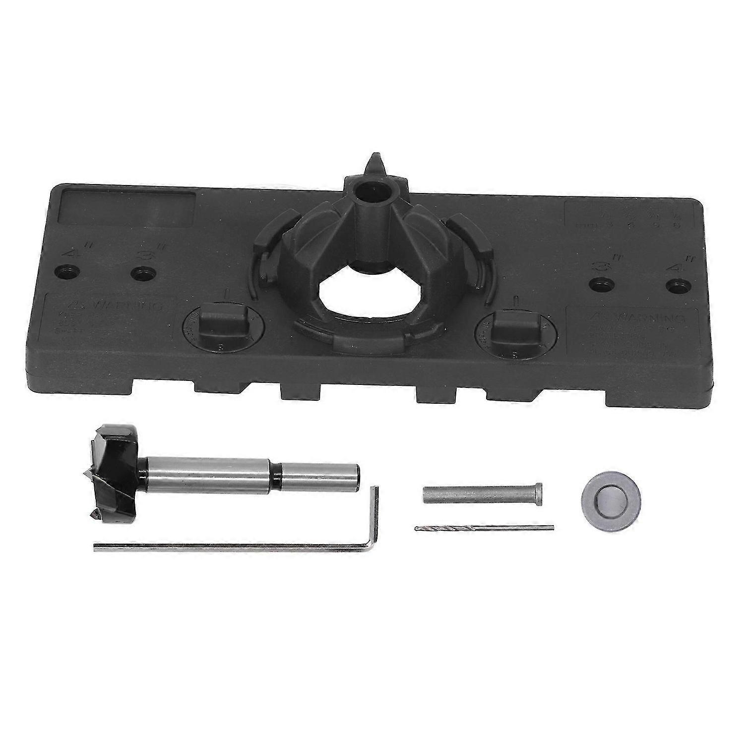 Hinge Hole Saw Jig ABS Concealed Hinge Drilling Guide Locator Positioner Tool for Bench DrillBlack