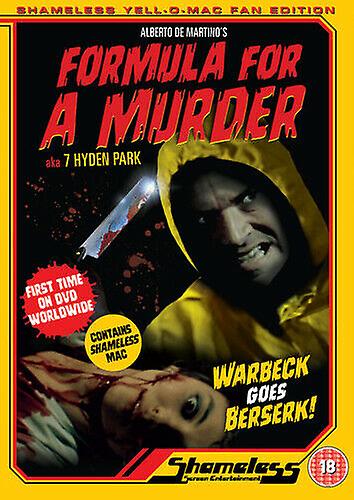 Formula for a Murder DVD (2014) David Warbeck Herbert (DIR) cert 18 - Region 2