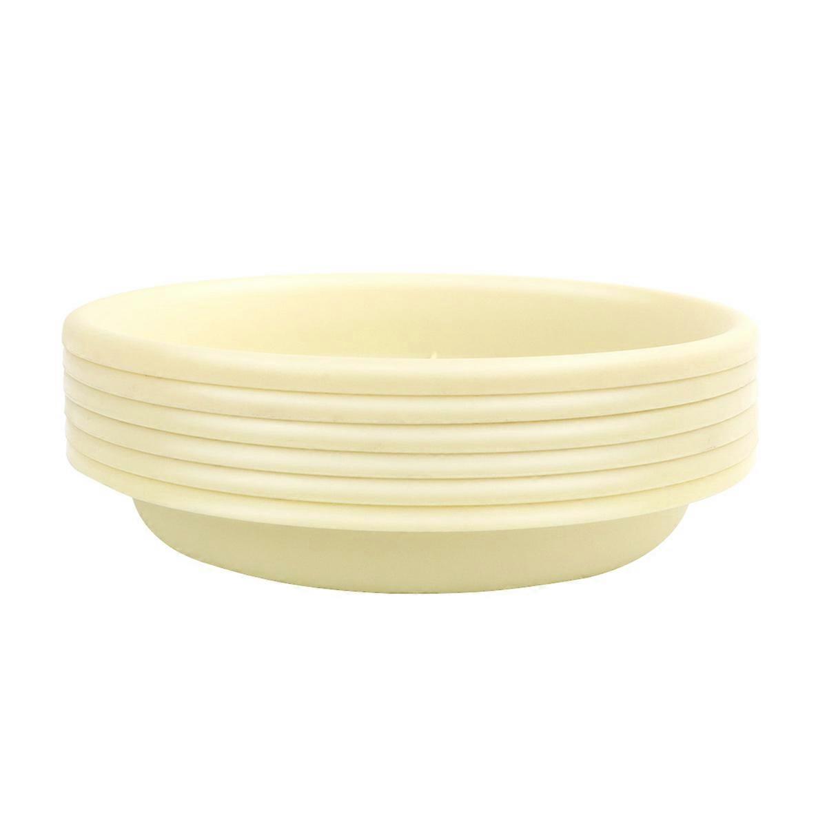 Pot Saucer Trays Resin Plate Light Yellow 21x3.4 Cm Garden Use Stable Placement 6Pcs