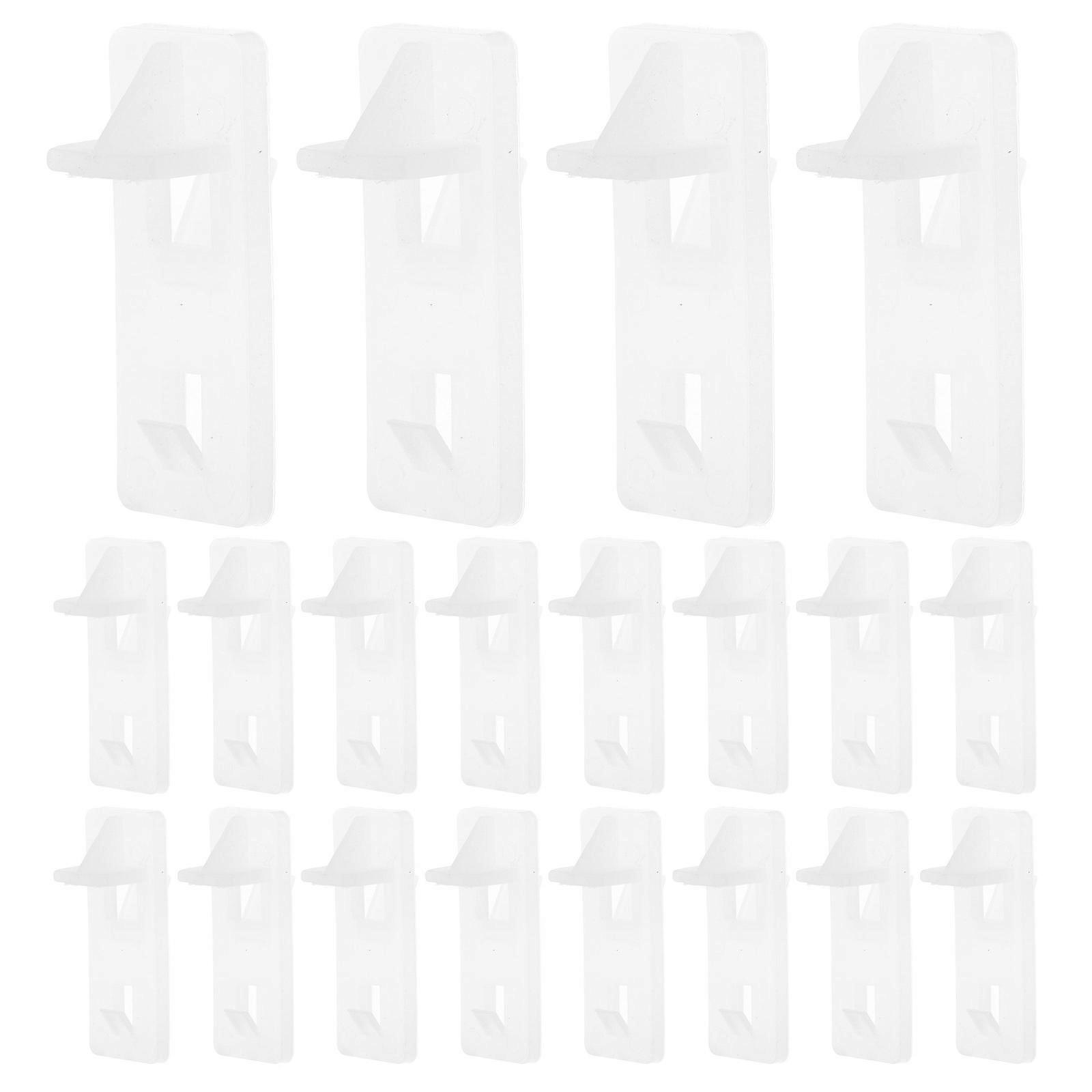 Plastic (PVC) Shelf Clips 20Pcs White Adjustable Organization for Home Organization