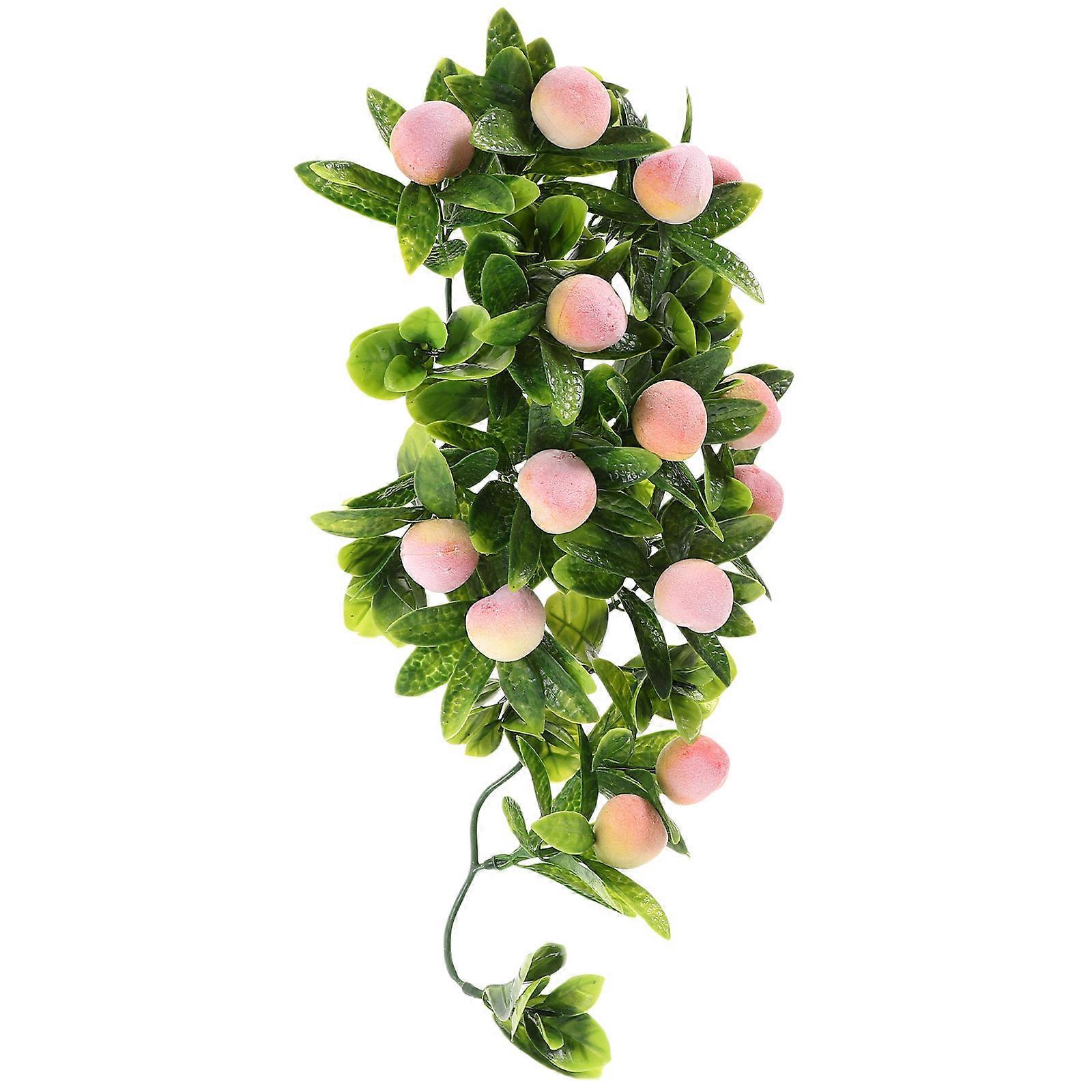 Kapalı Mutfak Çelengi Limon Simüle Yeşil Yaprak Meyve Asma Ev Dekorasyonu Çok 15.7×7.5 × 3.1in 1Set