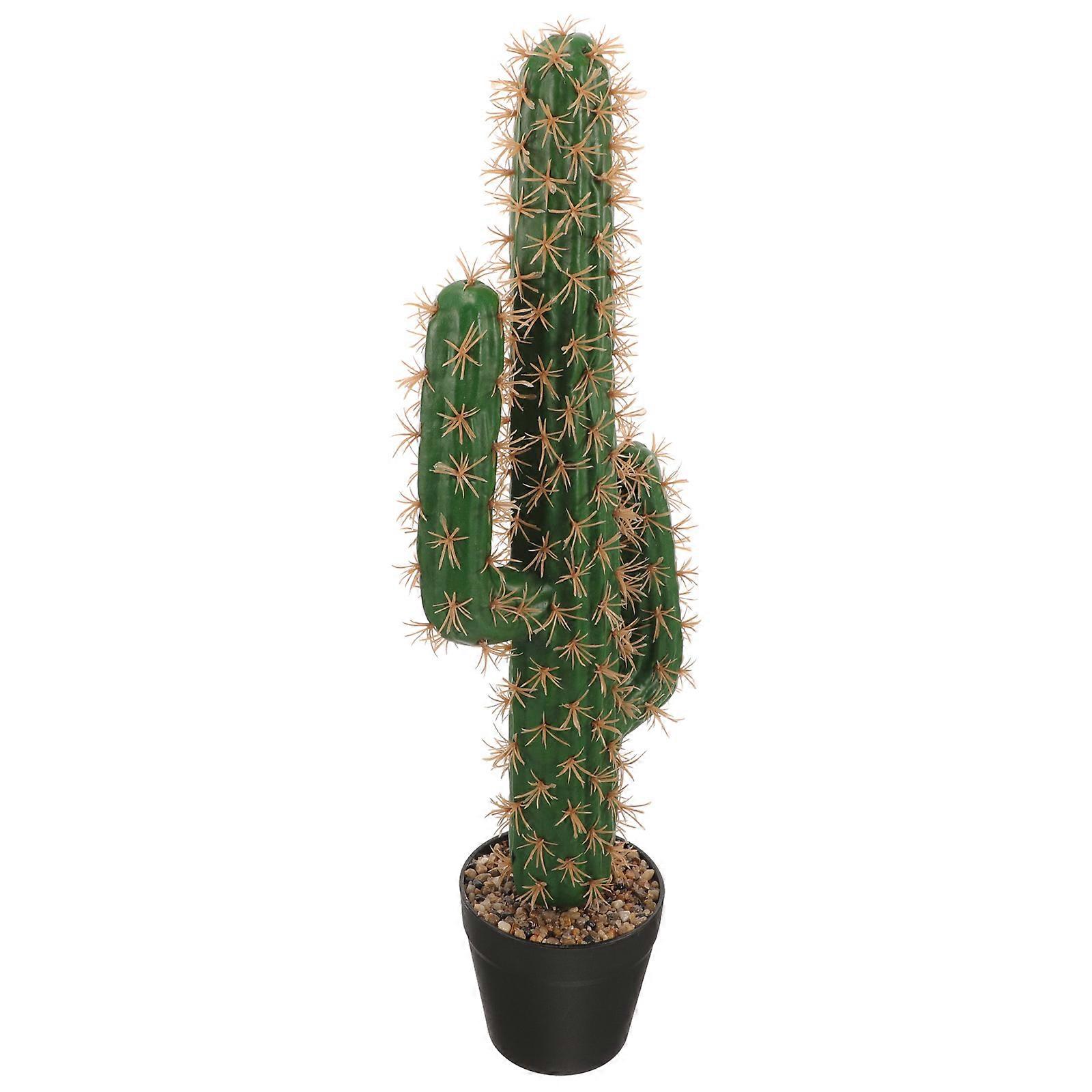 Realistic Artificial Cactus Plant Fake Potted Bonsai for Indoor Home Office Decoration Compact Greenery Accent for Any Room Space
