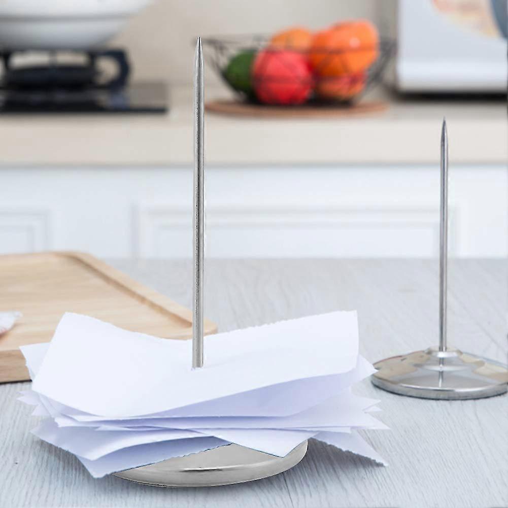 Stainless Steel Memo Receipt Holder Spike Stick Rod for Office and Restaurant, Silver Paper Note Clip, Durable Design