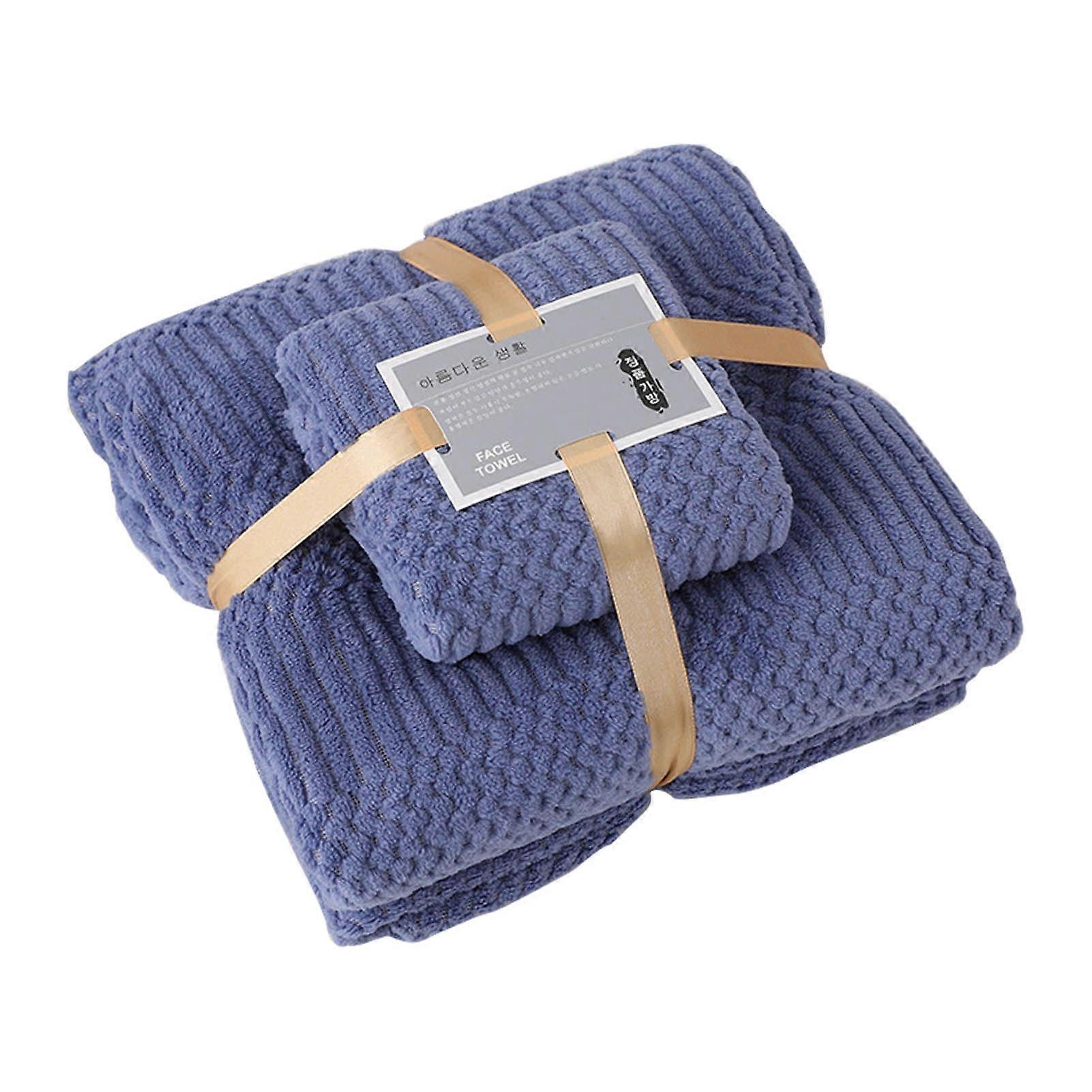 Bath Shower Towel Set Coral Fleece Quick Dry Highly Absorbent Soft Comfortable for Daily Use