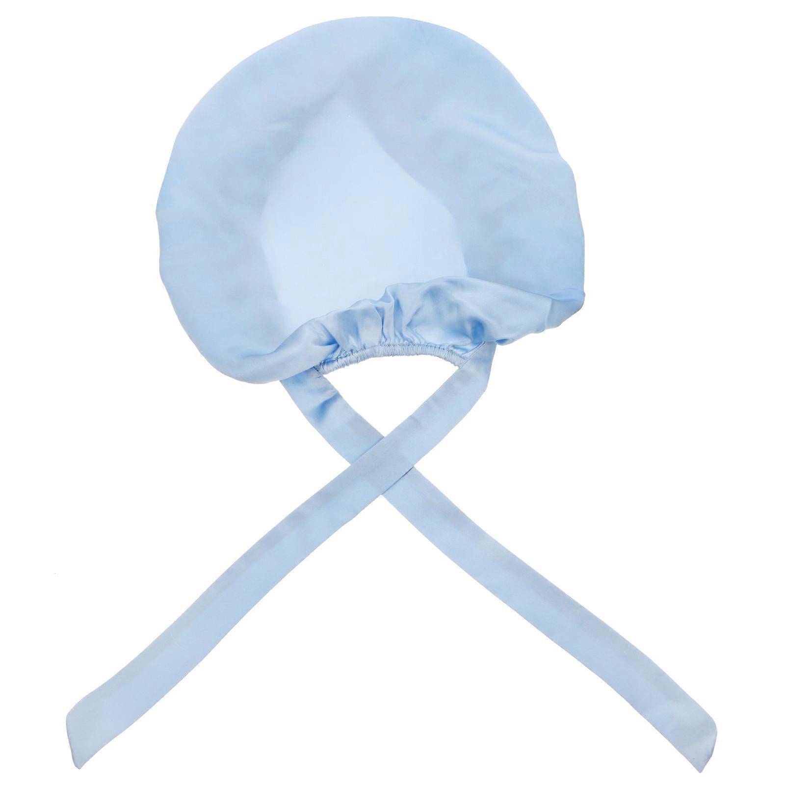 Night Sleep Hat Elastic Night Sleep Cap Bathing Silk 1Set