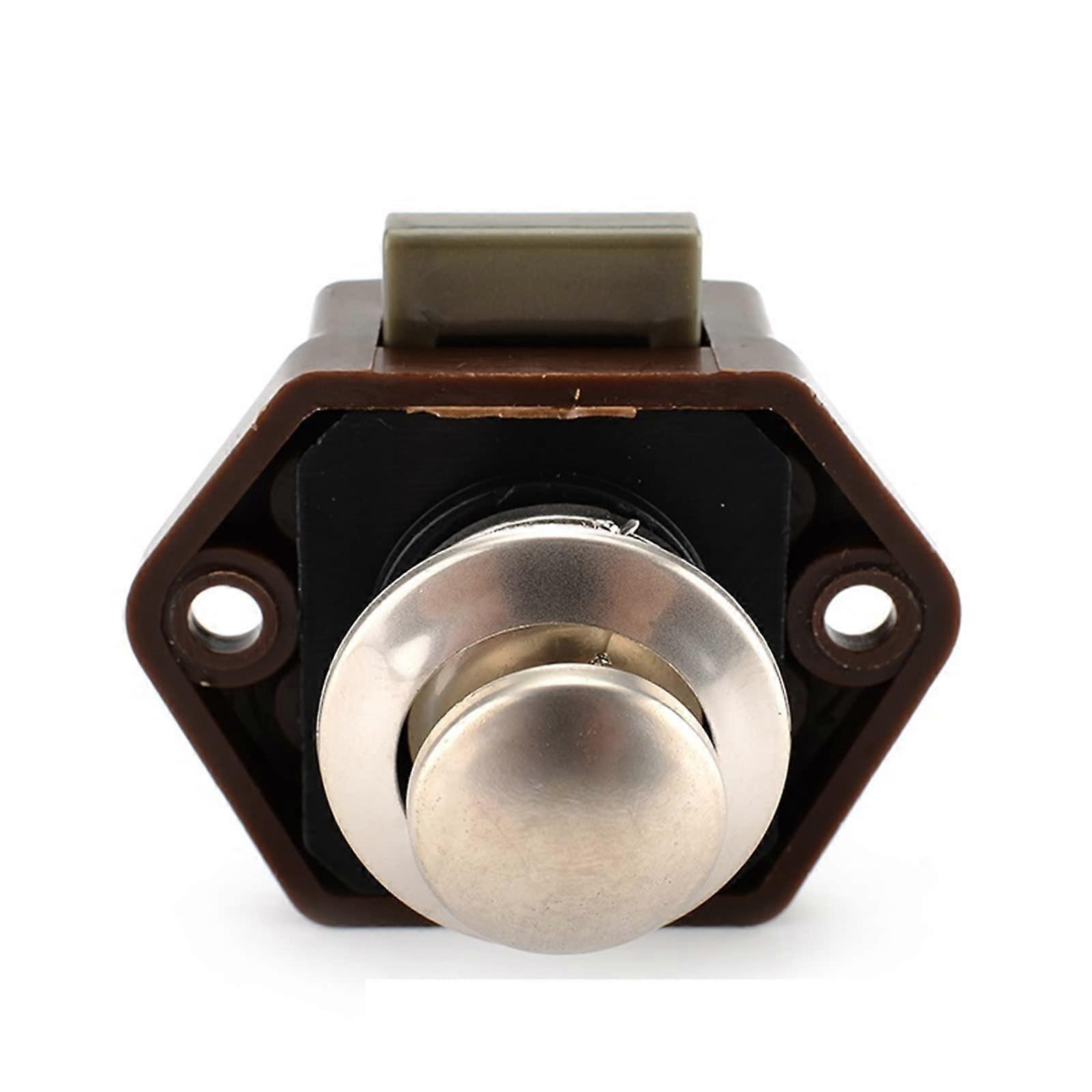 Camper Car Lock 20mm Pressure Lock For Campervan, Cabinet, Drawer, Yacht Furniture - 10Pcs, Child Lock, Small Brown
