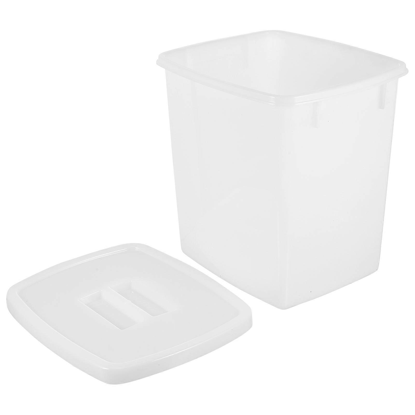 Plastic Ice Container with Lid for Cold Drinks Storage White Smooth and 1 Piece