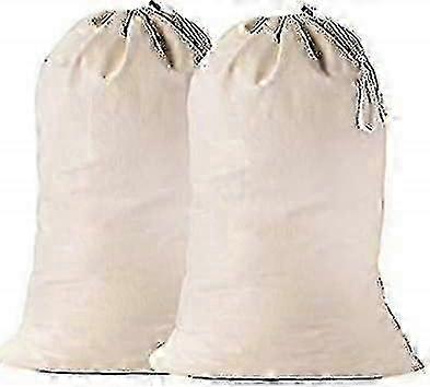 2er-Pack extra große Wäschesäcke aus Baumwolle - Strapazierfähiger 24 x 36 Zoll Reise-Organizer mit Kordelzug für Körbe, Körbe und den Heimgebrauch